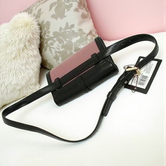 Etienne Aigner Fiorentin Leather Waist Bag Black Pink Bijoux Body Bag NWT DUSTBA - Picture 5 of 10